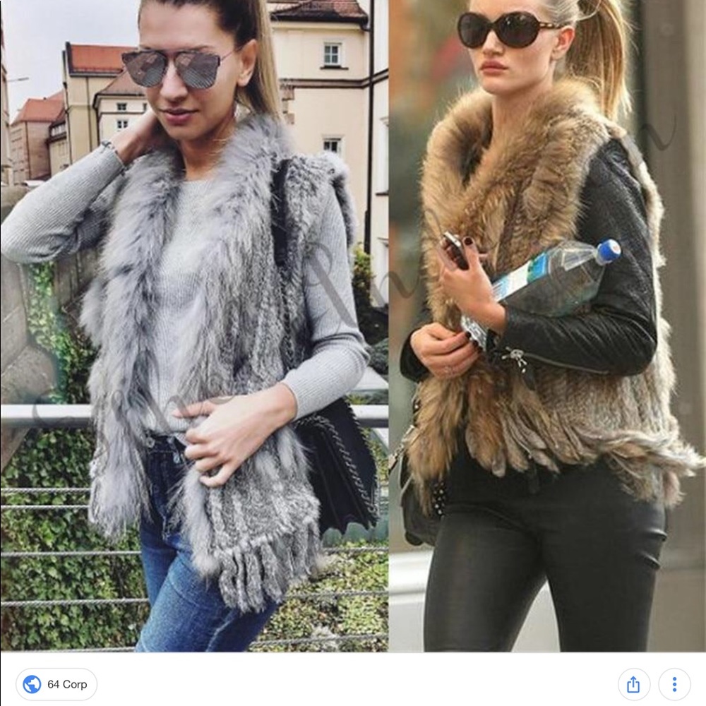 rabbit fur vest